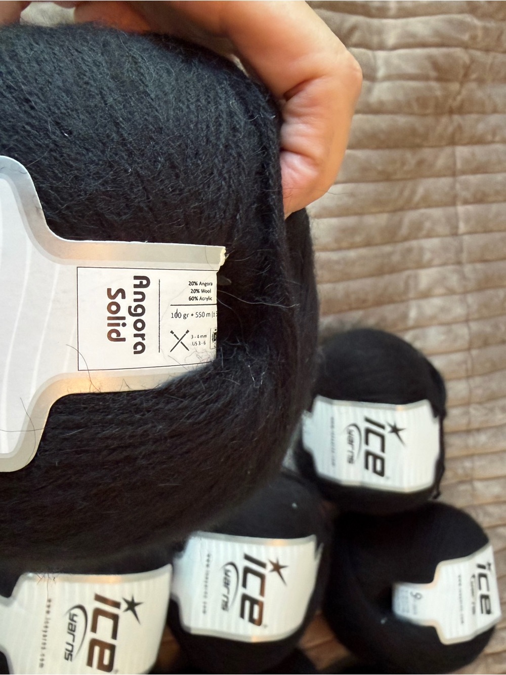 Ice Yarns Black Mohair Blend Yarn - Multiple Balls - Picture 2 of 4
